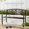 Best Choice Products Outdoor Steel Bench Garden Patio Porch Furniture w/ Floral Design Backrest